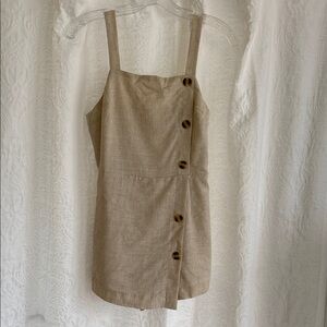 Altar'd State Cream Linen Romper/Skort